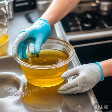 戴手套防油污,勤洗容器。