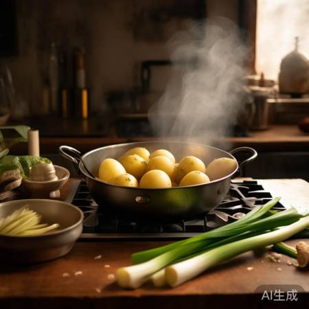 加调料煮土豆,自然香。