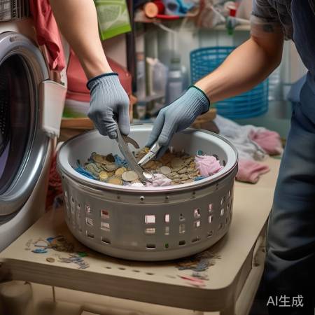 清理洗衣机甩干桶杂物