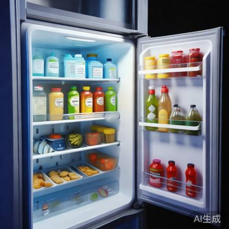 冰箱门清凉图标，食物管理助手