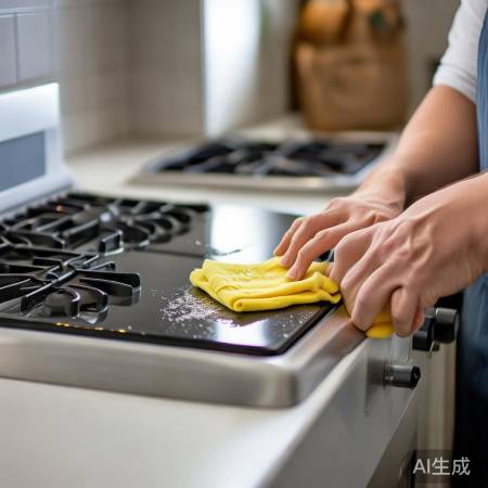 “热水擦洗油烟机去油消毒”