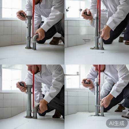 安装排水管并拧紧螺丝