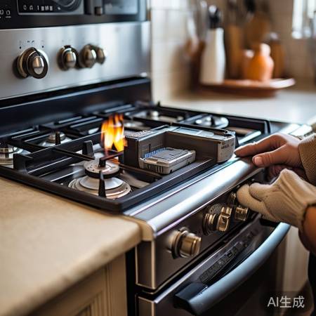 检查燃气灶电池盒