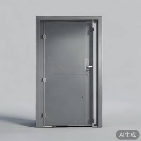 灰色防盗门，安全坚固锁具强