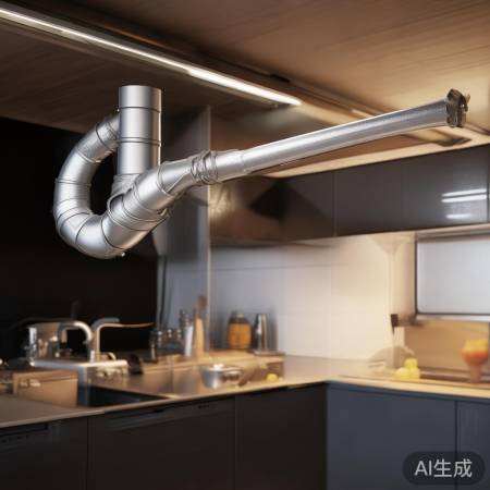 管道倾斜45-60度,排烟效果