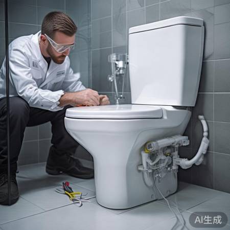 安装智能马桶,确保接口密封,电