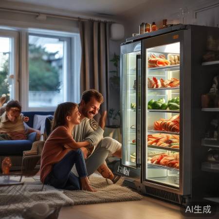 冰箱海鲜摆客厅，节省空间显品味