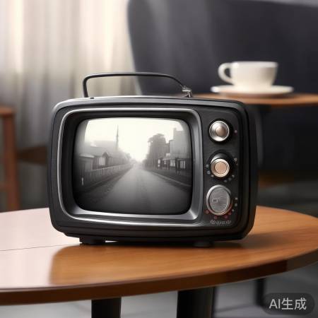 “5寸迷你黑白电视，便携观影神