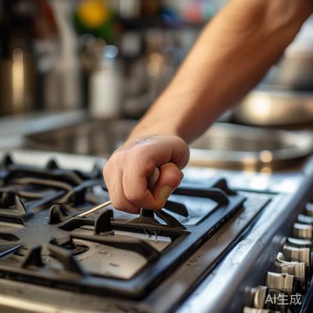 燃气灶缝隙清洁法
