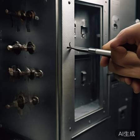 拆下螺丝，览保险柜内部