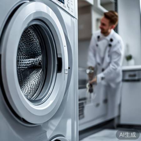 洗衣机安装完毕,检查漏水
