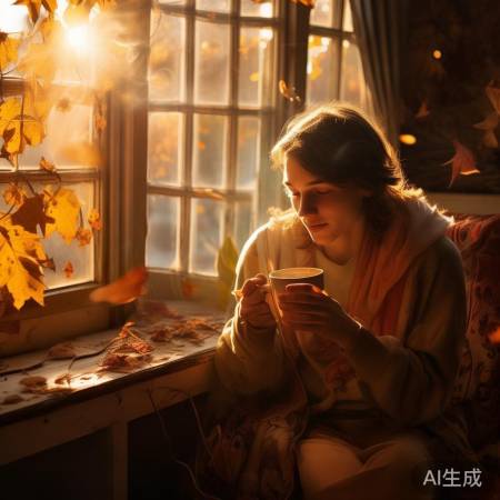秋日悠闲,泡茶赏叶