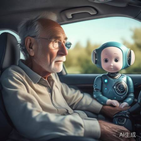 老人惊见AI小海,科技惊叹!