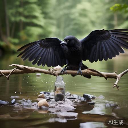 乌鸦费劲引水,寻求他助