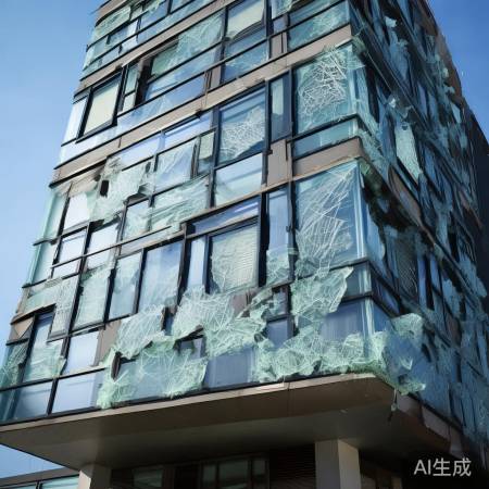 玻璃自爆,破裂成堆